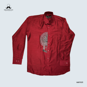 Printed Shirt Maroon MKPSMRN03