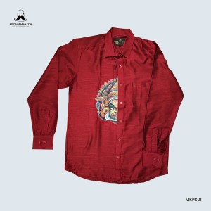 Printed Shirt Maroon MKPSMRN05