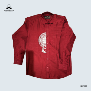 Printed Shirt Maroon MKPSMRN01