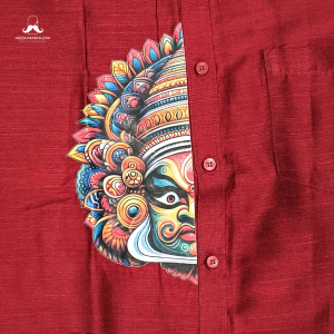 Shirt Mundu Combo Maroon MKMSCM04