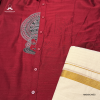 Shirt Mundu Combo Maroon MKMSCM06