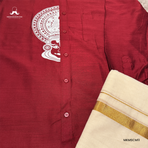 Shirt Mundu Combo Maroon MKMSCM02