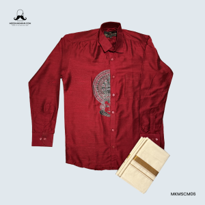 Shirt Mundu Combo Maroon MKMSCM06