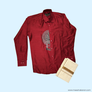 Shirt Mundu Combo Maroon MKMSCM01